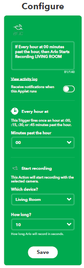 Arlo Video Error - IFTTT Applet.PNG