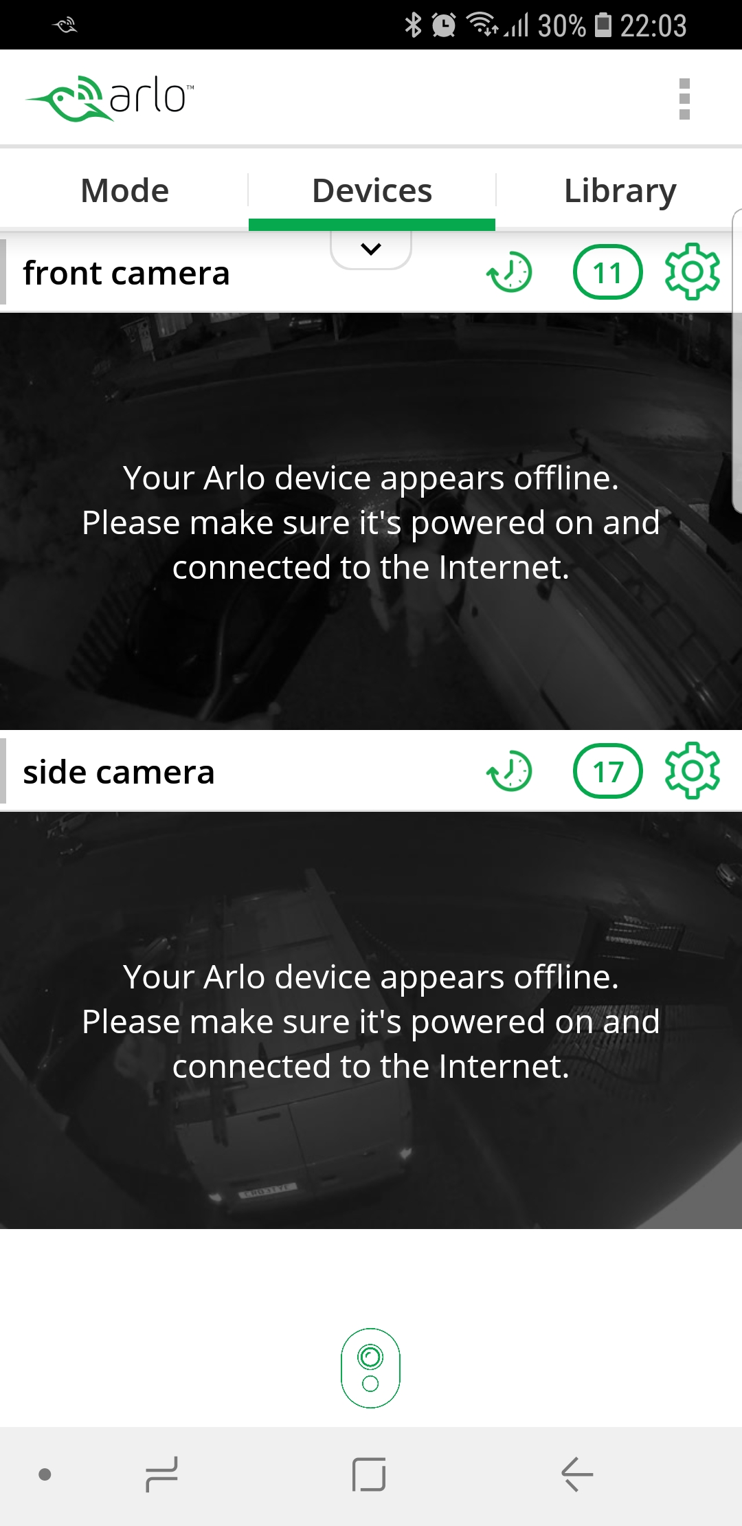 arlo pro 2 device offline