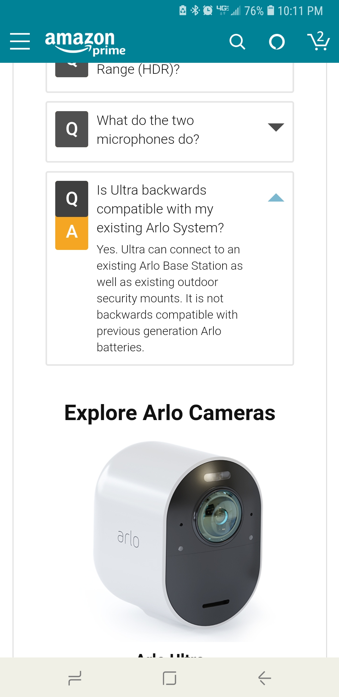 Arlo Ultra and Arlo Pro 2 compatibility 