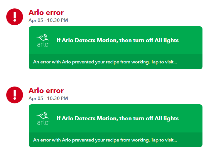 Arlo Error