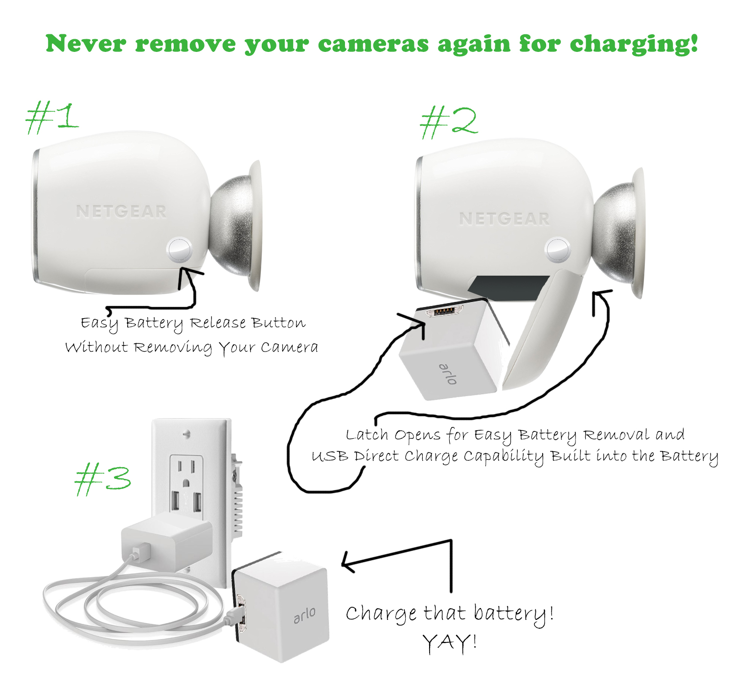arlo camera charging