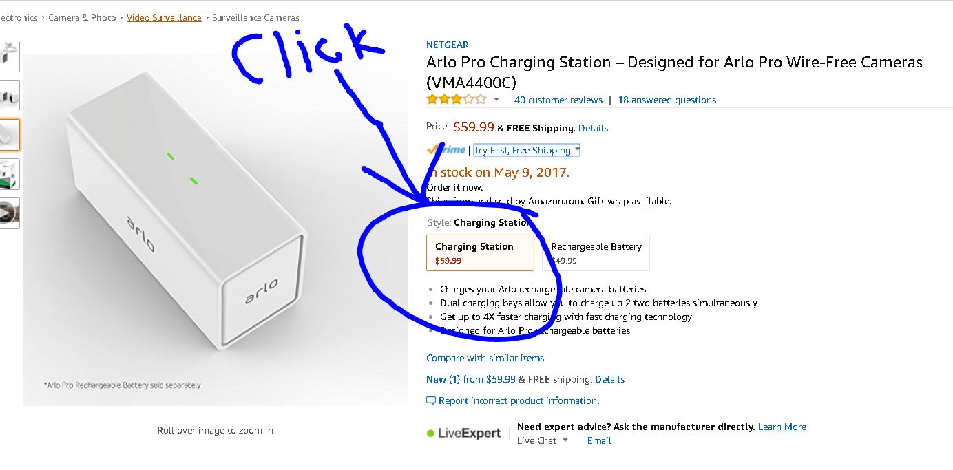 netgear arlo pro rechargeable battery