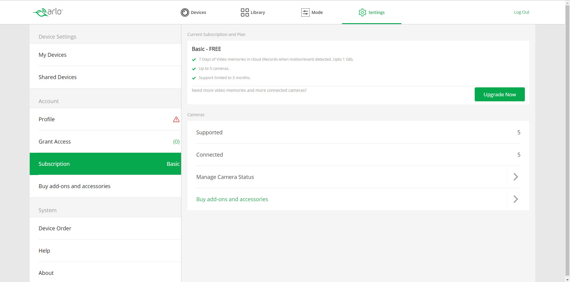 subscription - can't upgrade can't any setting... - Arlo Community