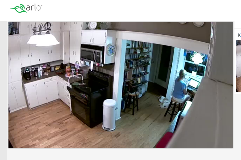 Kitchen at Night with Lights On