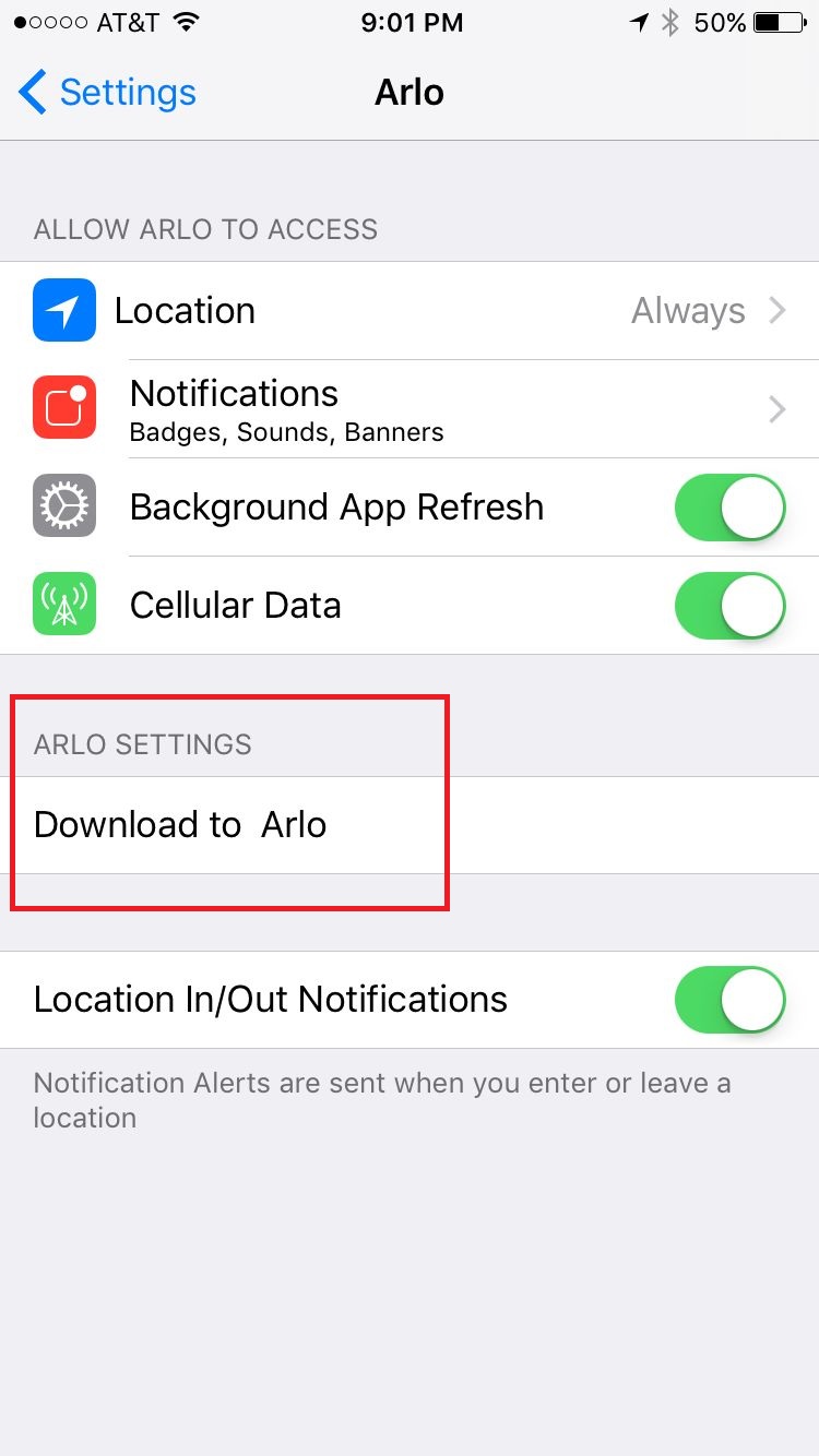 Solved iPhone App Settings Arlo Settings. Arlo Community