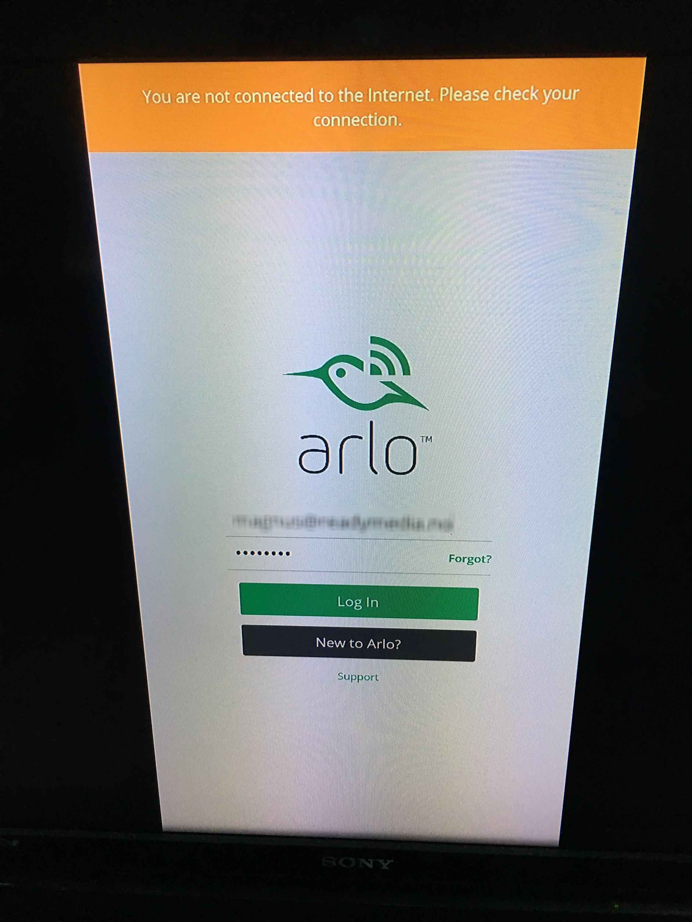 arlo not connected to internet