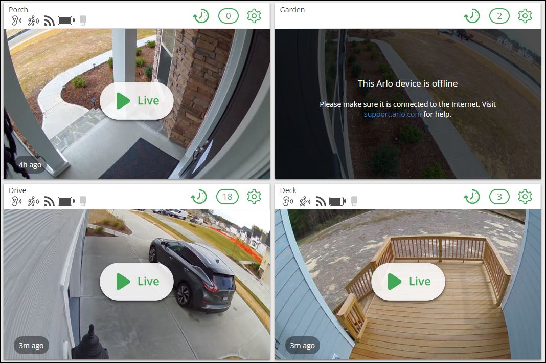 Arlo camera goes store offline