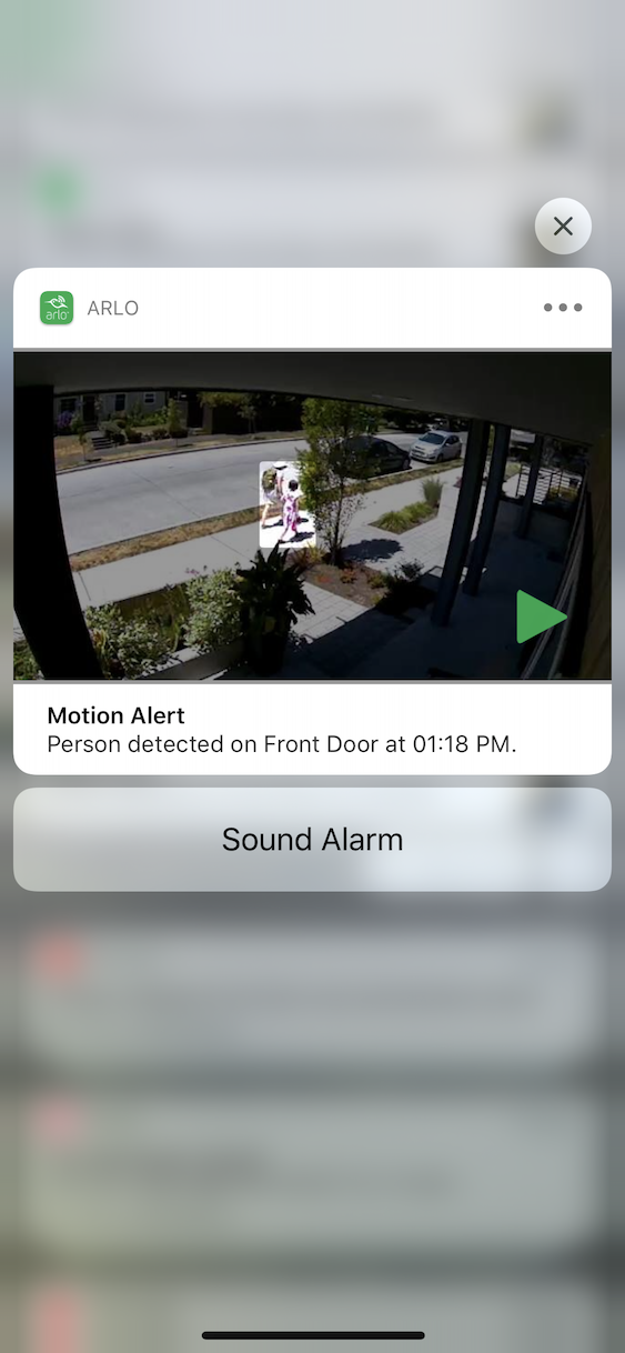 Arlo store door alarm