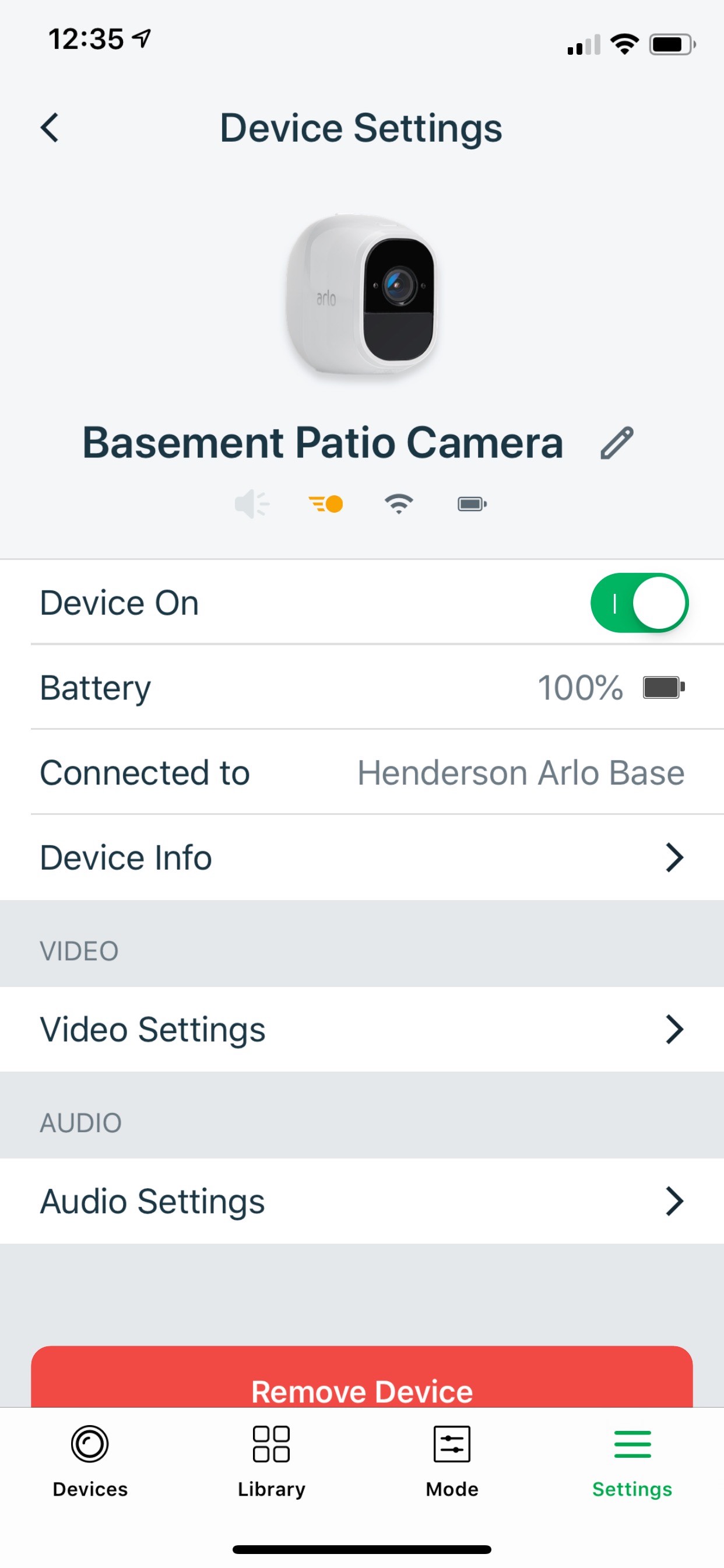 arlo camera adjustments