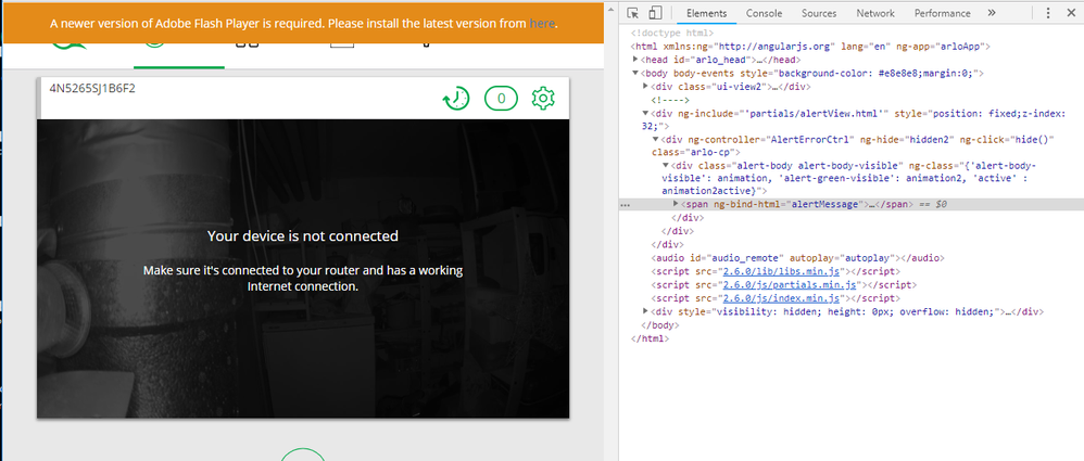 Arlo newer version required. Please install blah Chrome.PNG