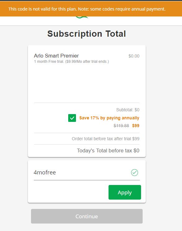 Arlo Subscription Promo Code