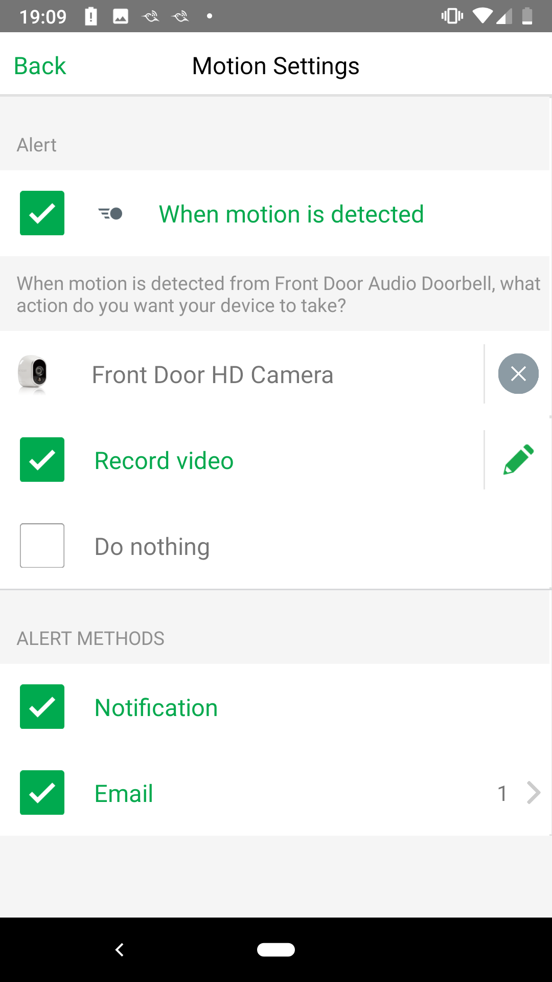 arlo camera motion detection sensitivity