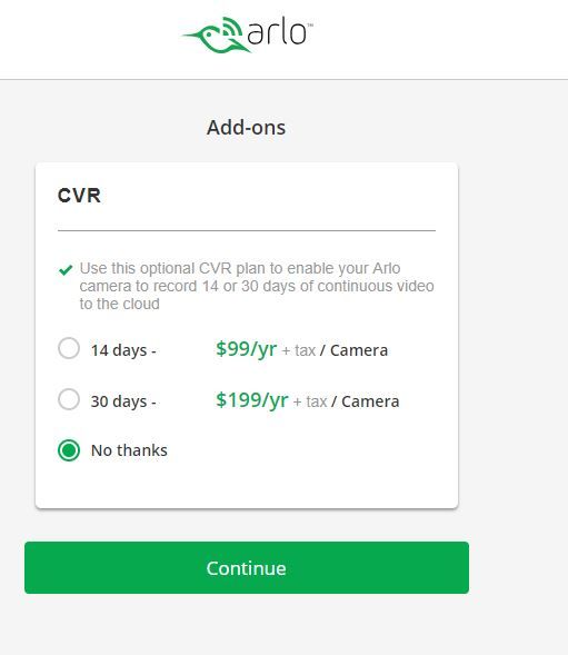 arlo cvr plan cost