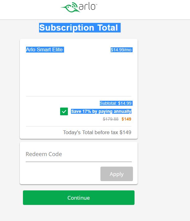 Arlo subscription sale promo code 2018