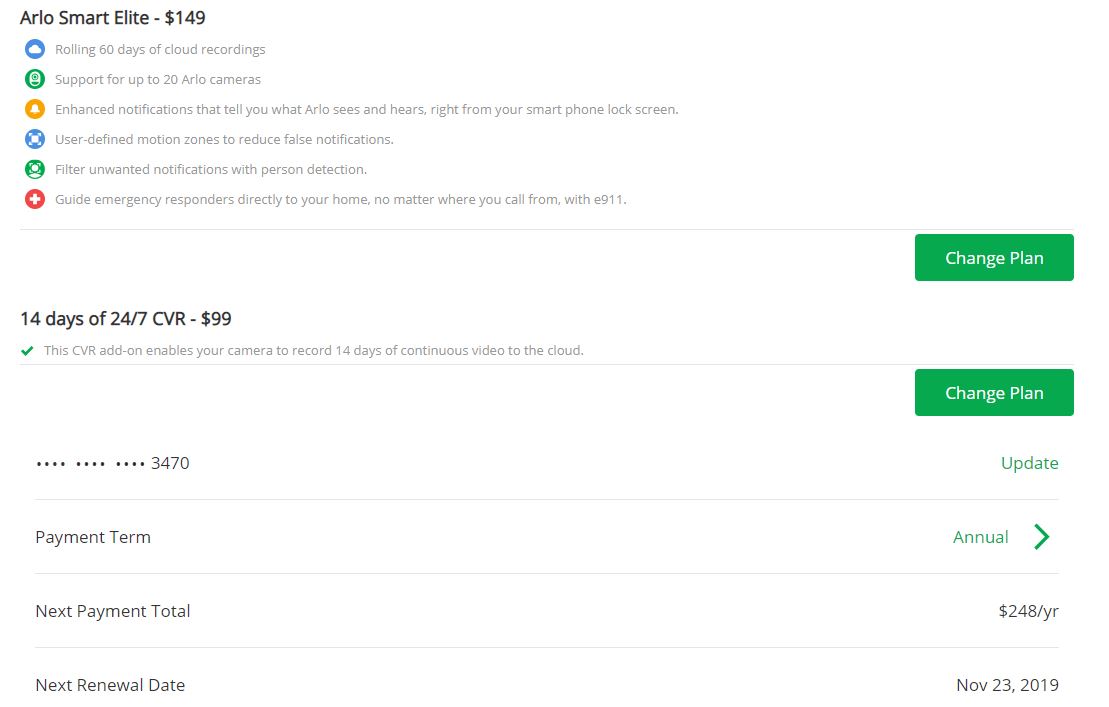 Make the subscription page straightward Arlo Community