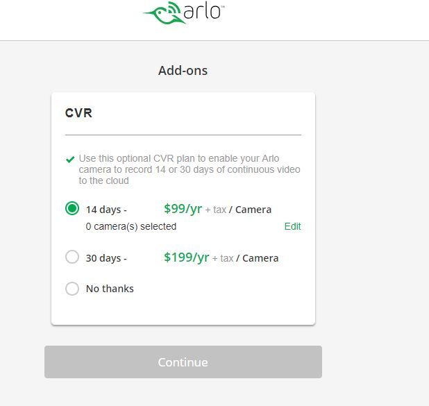 Make the subscription page straightward Arlo Community