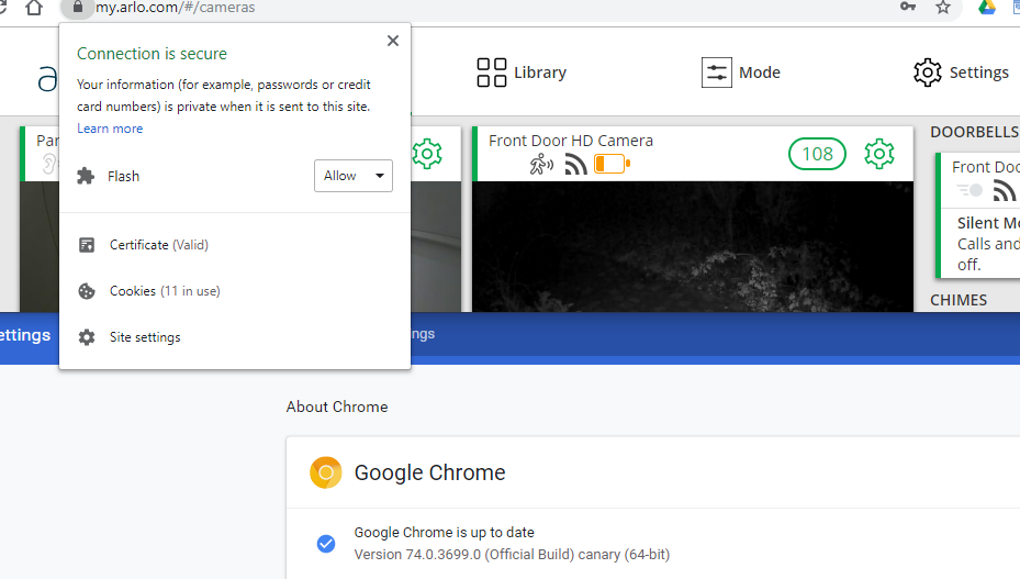 Arlo Flash Chrome Canary 74.PNG