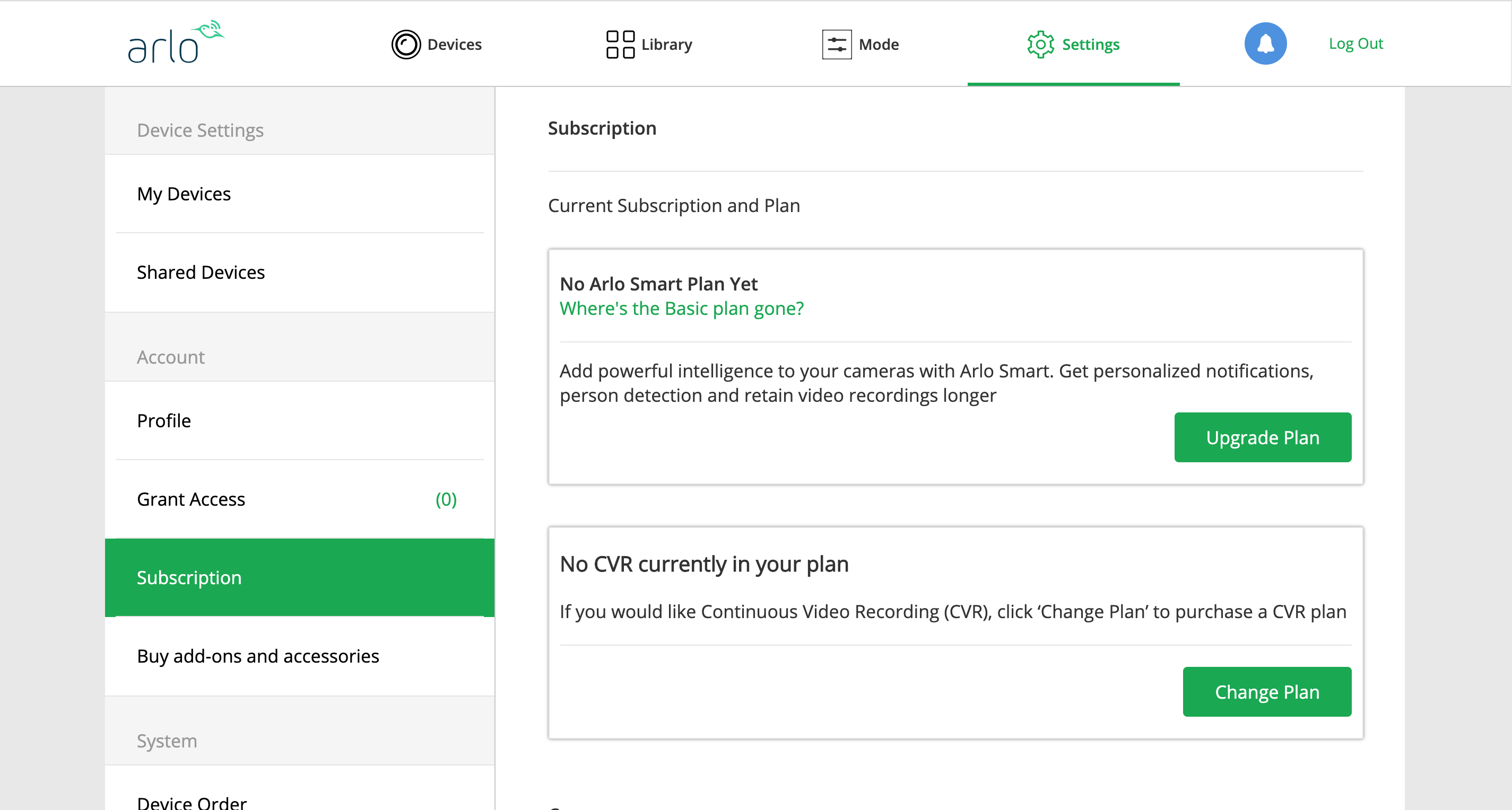 Arlo hot sale data plan