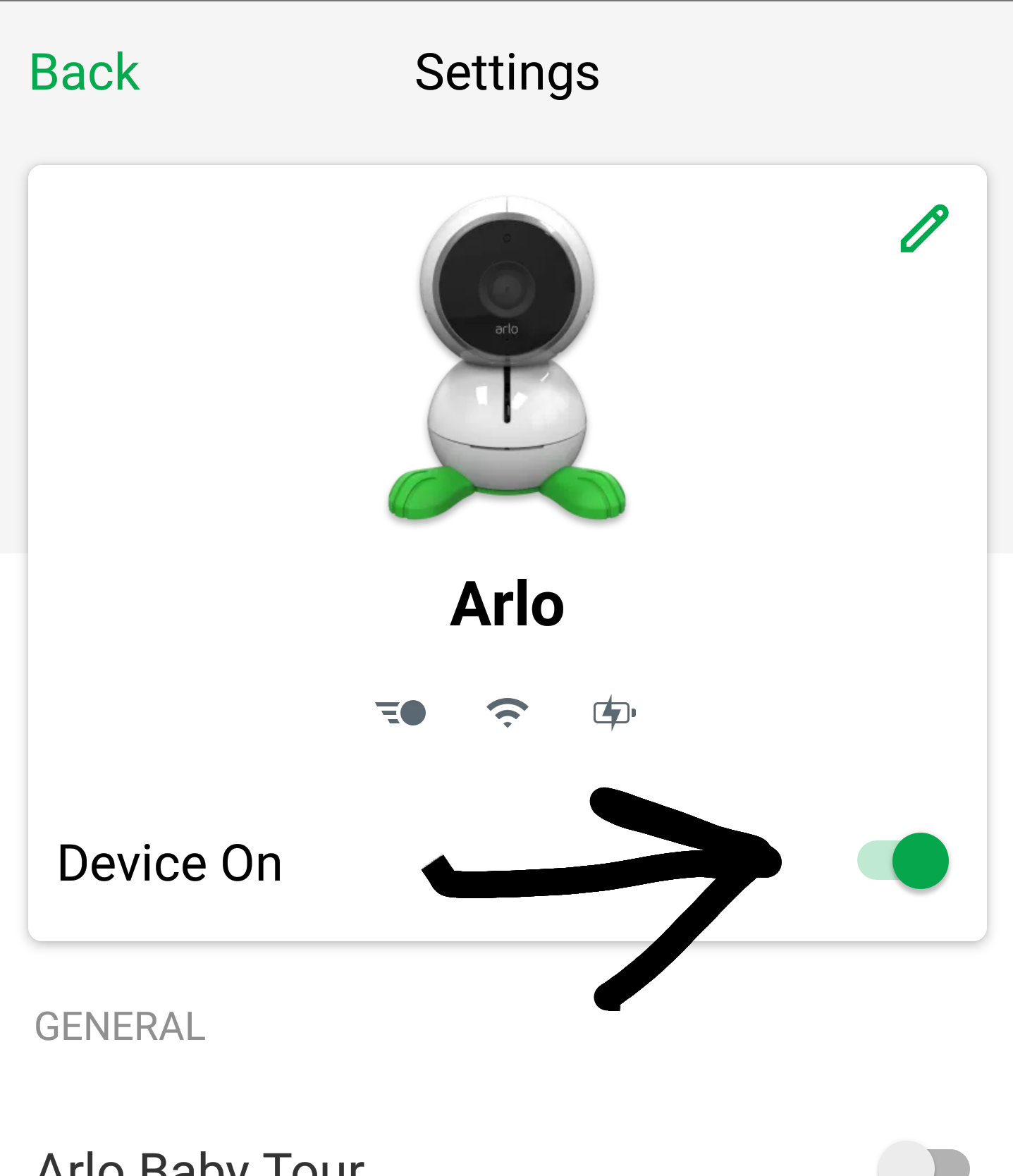 Arlo store baby app