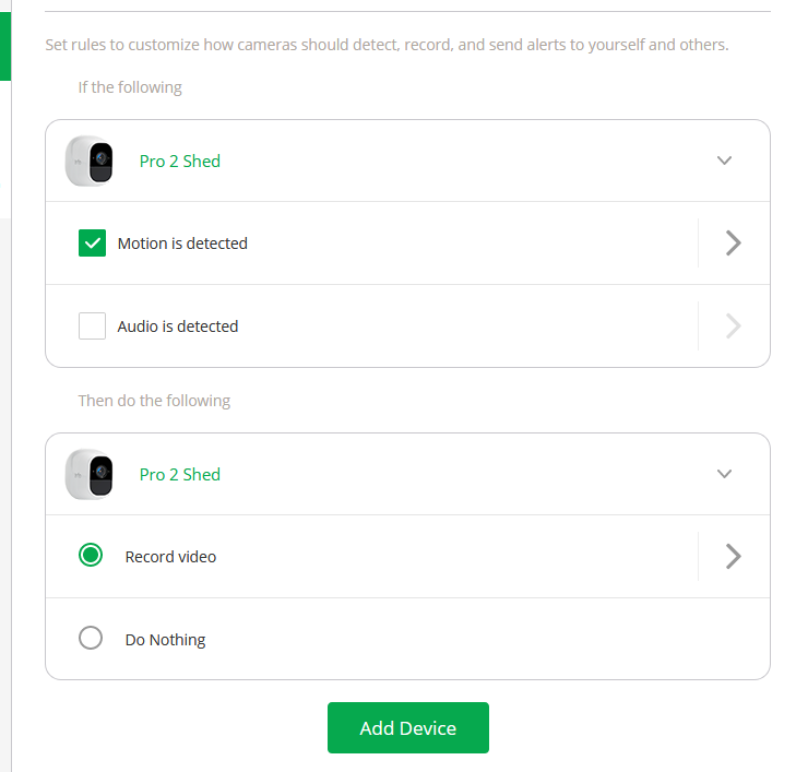 Arlo pro 2 store not recording motion