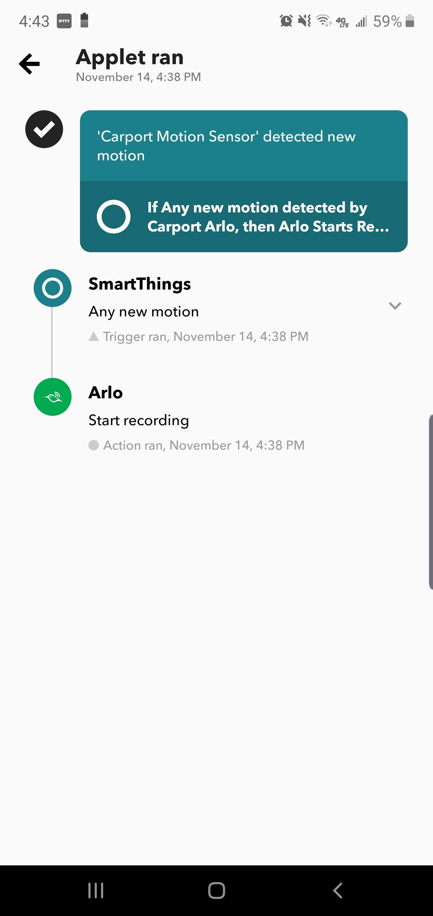 Solved: IFTTT and not as o... Arlo Community