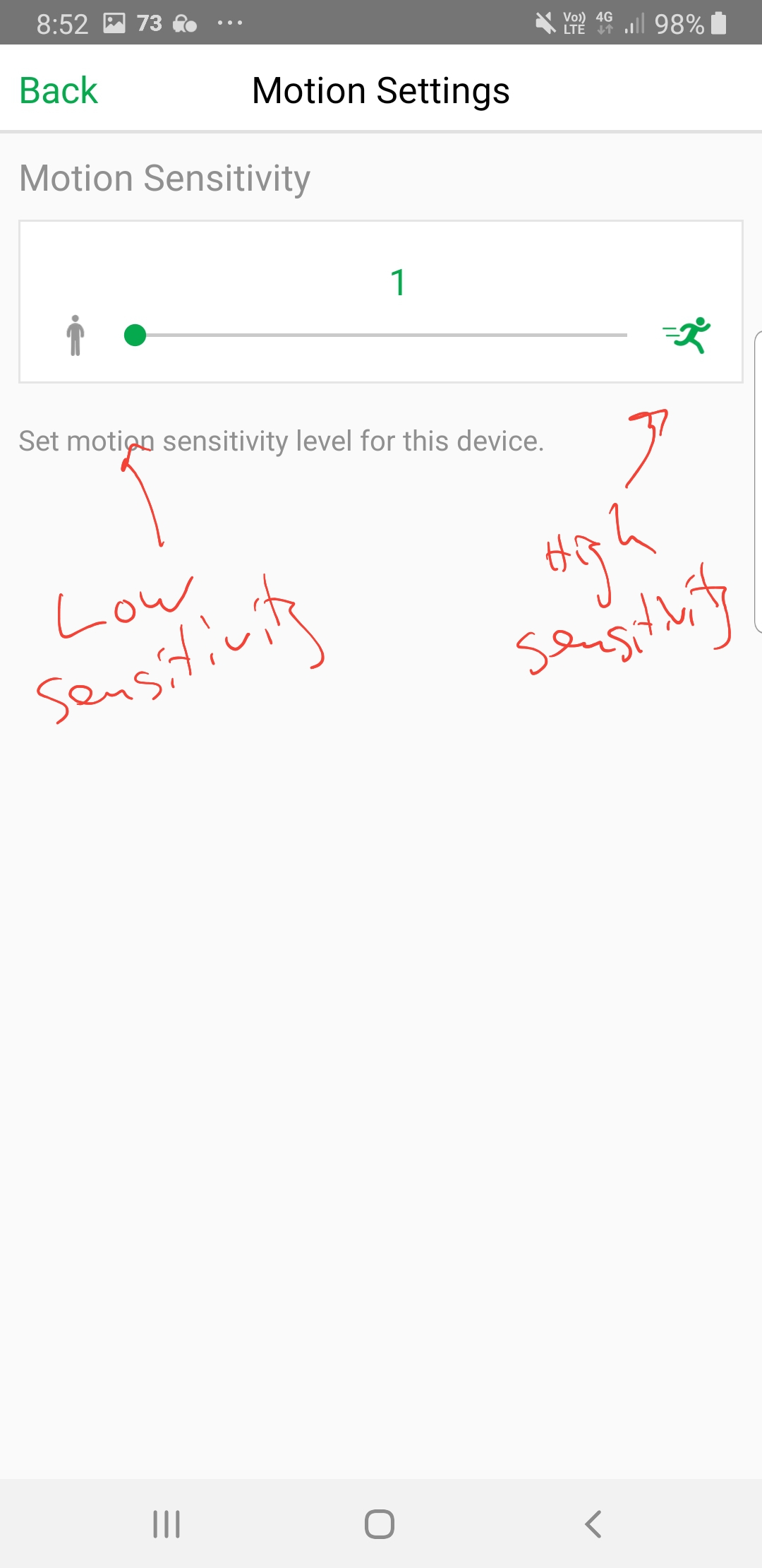 Arlo camera sensitivity store setting