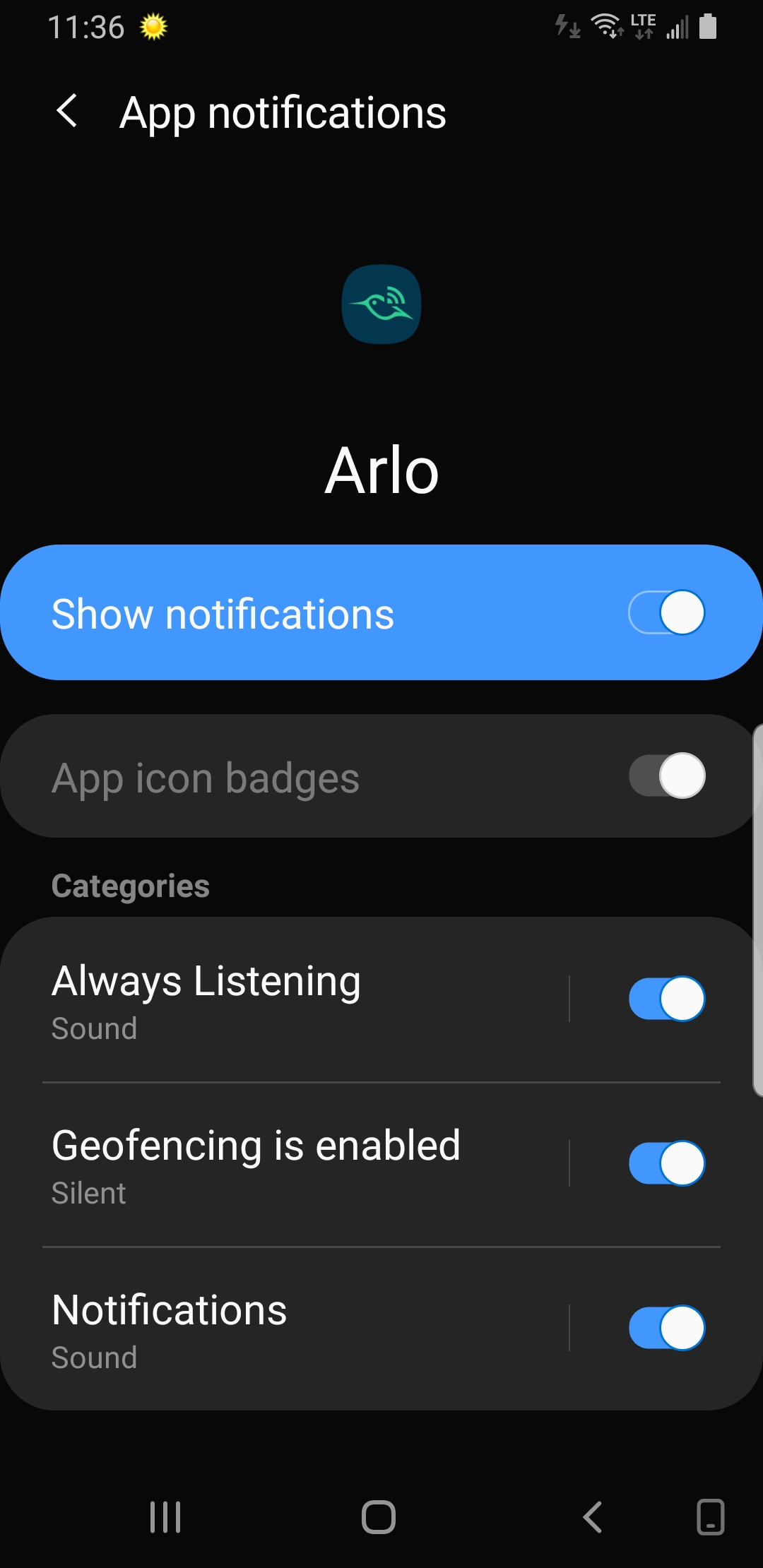 Solved Android Notification Settings Arlo Community