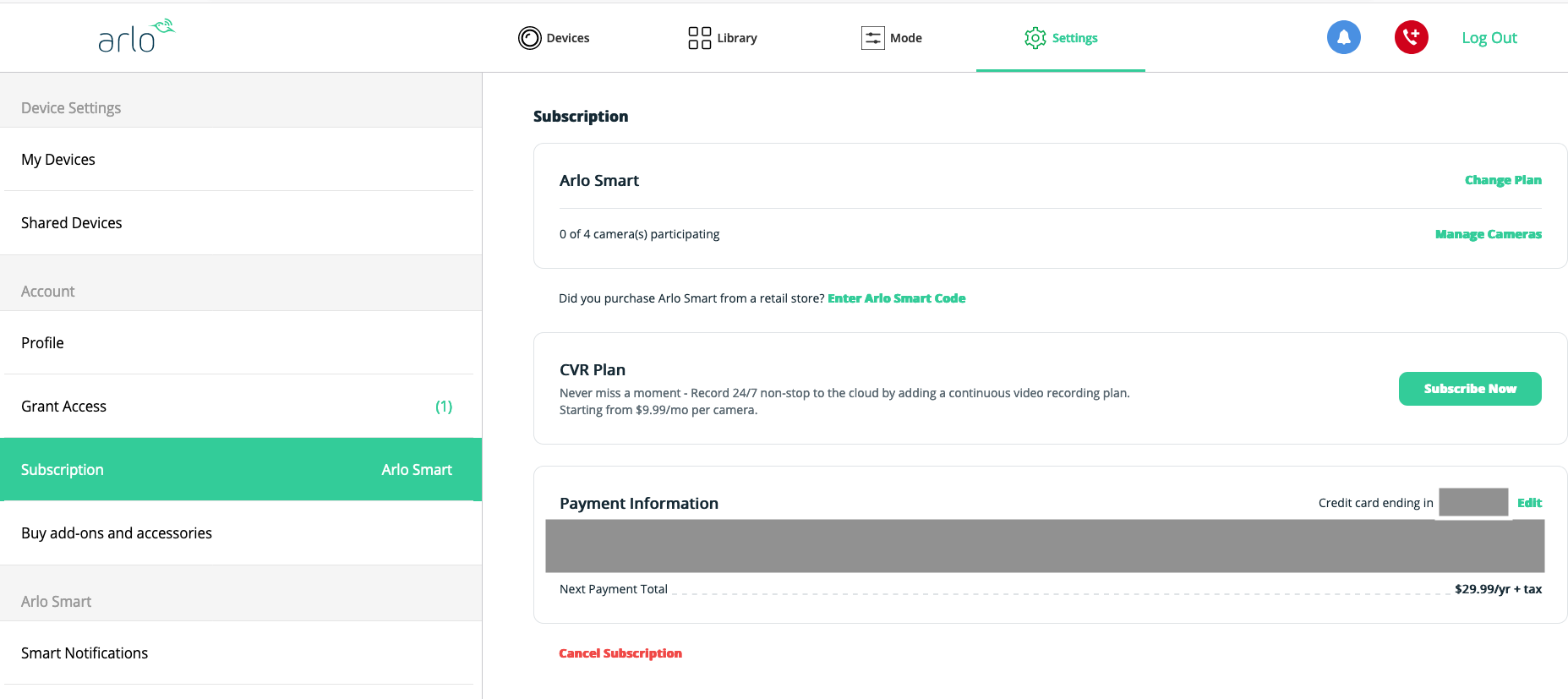 Arlo camera hot sale plan