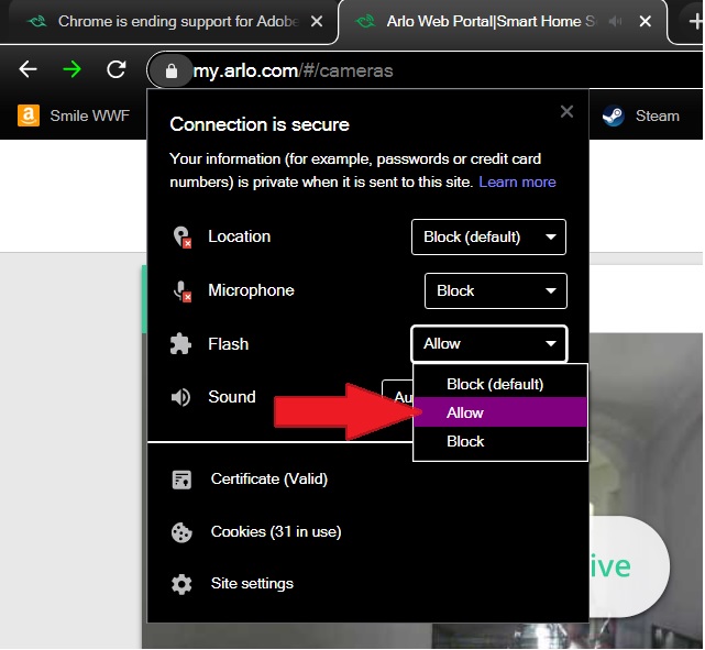Solved Chrome is ending support for Adobe Flash Player Arlo Community