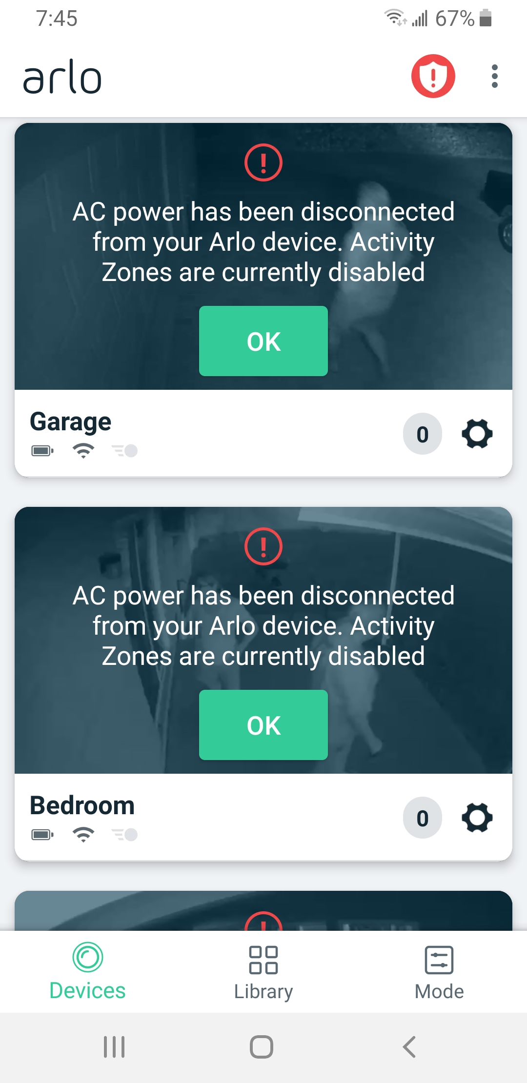 Arlo pro 2 ac sales power has been disconnected