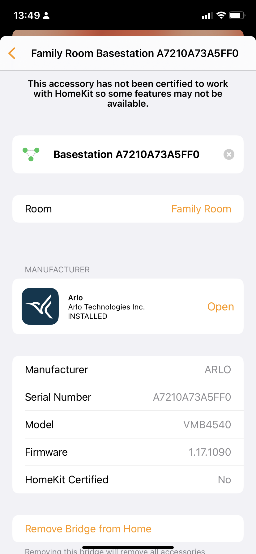 Arlo pro 2 homekit best sale setup code