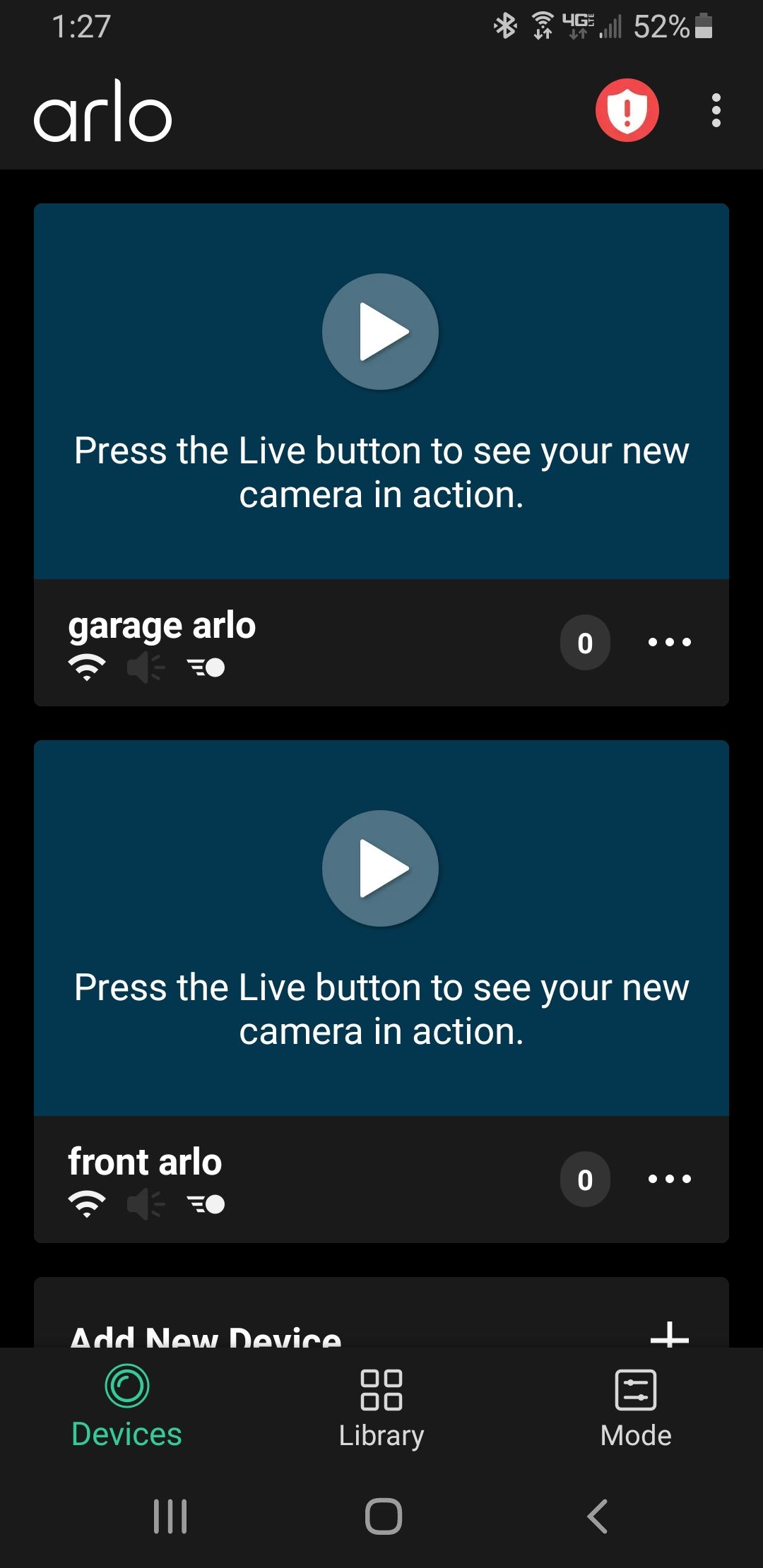 Arlo camera live store feed