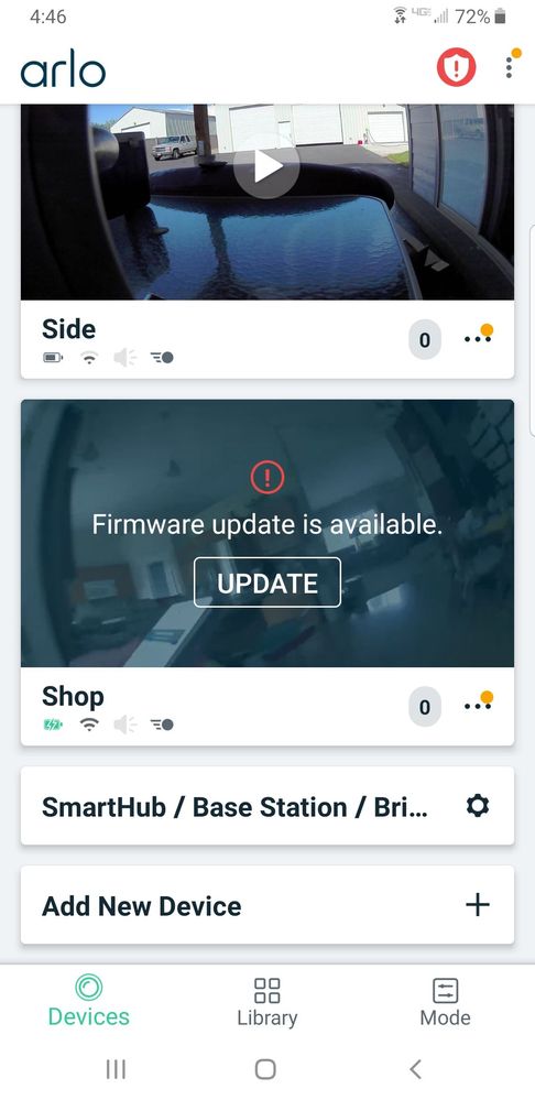 Arlo camera discount not updating