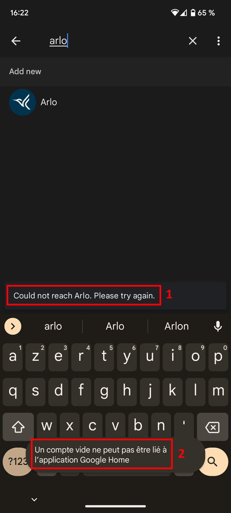 Arlo not working top with google home