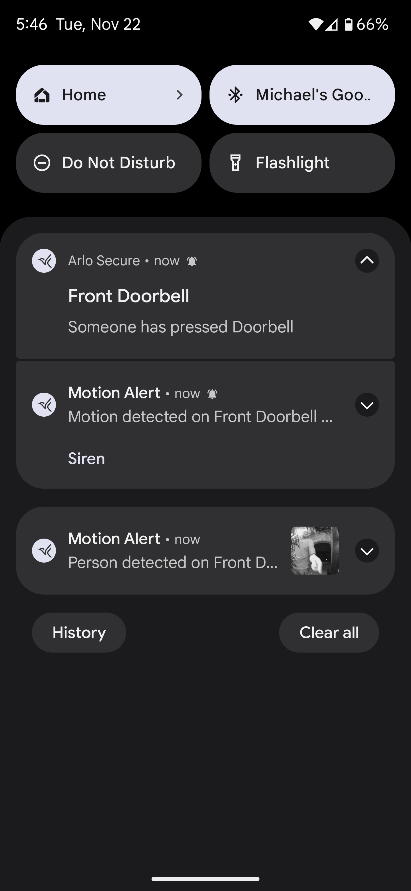 Doorbell Pushed Notification Arlo Community