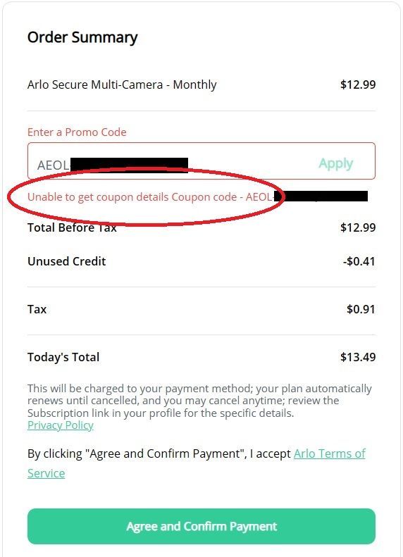 Arlo cvr promo code sales