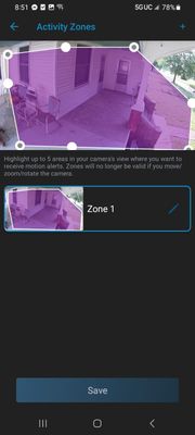 Arlo shop activity zones