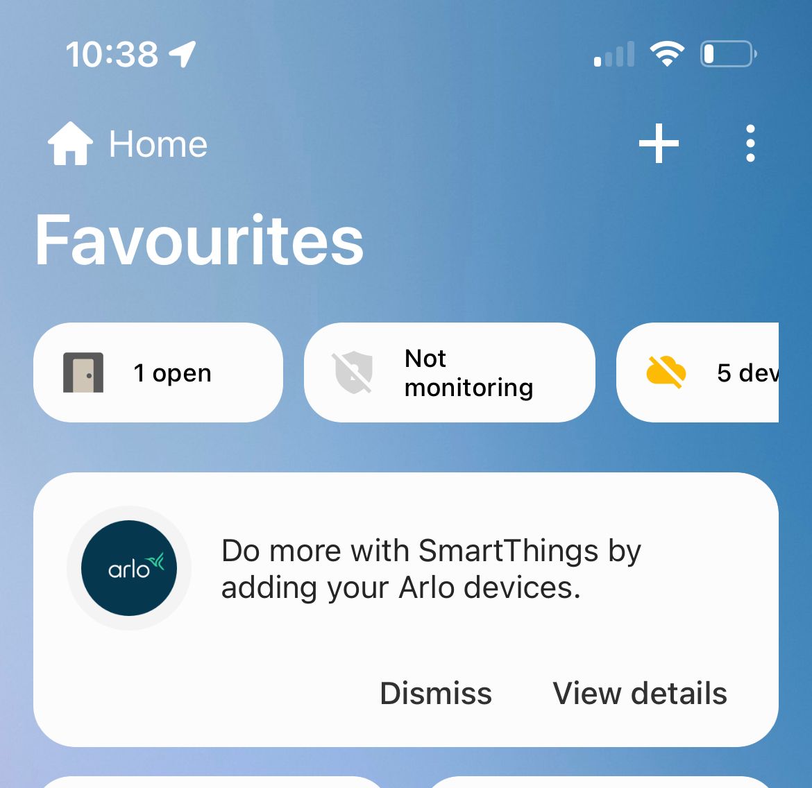 Arlo pro hot sale smartthings integration