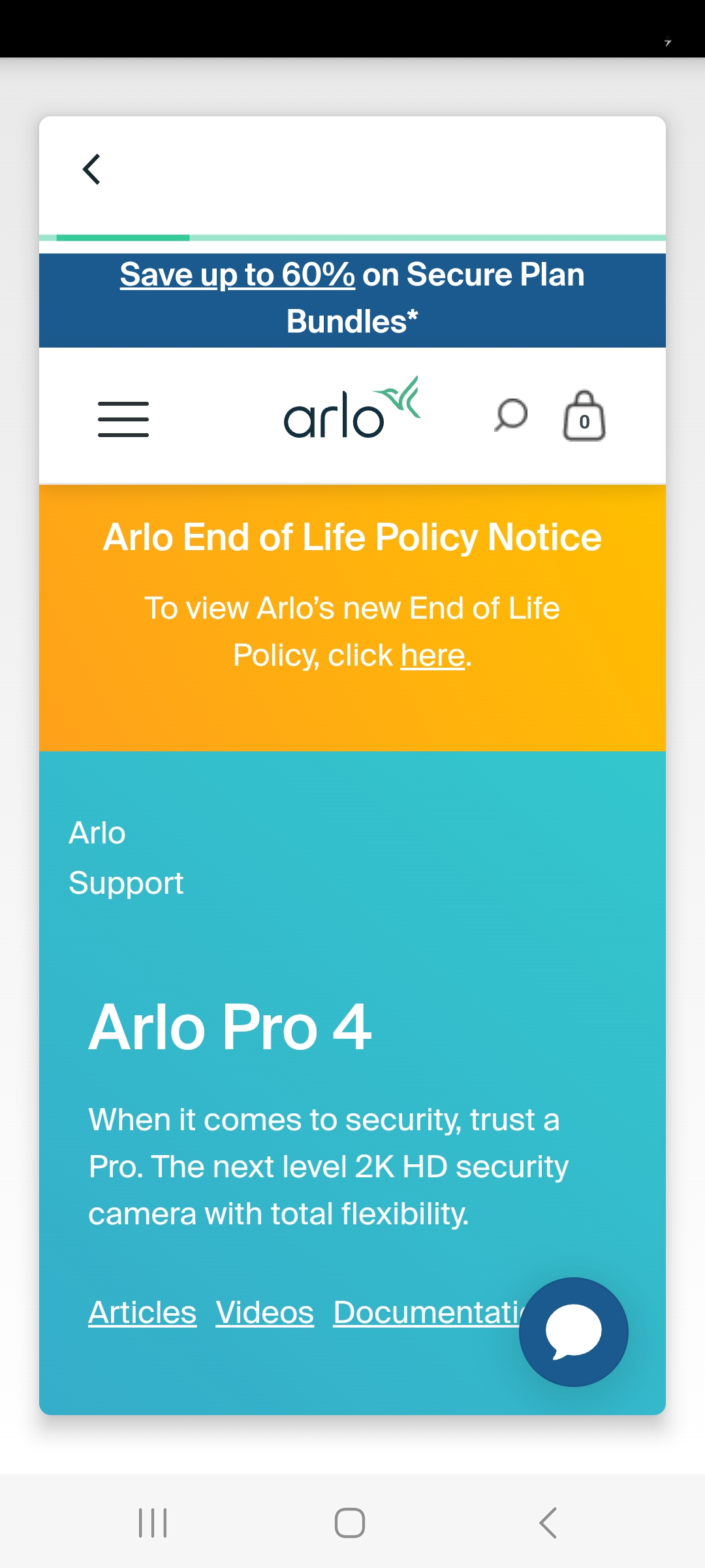 Arlo pro store keeps going offline