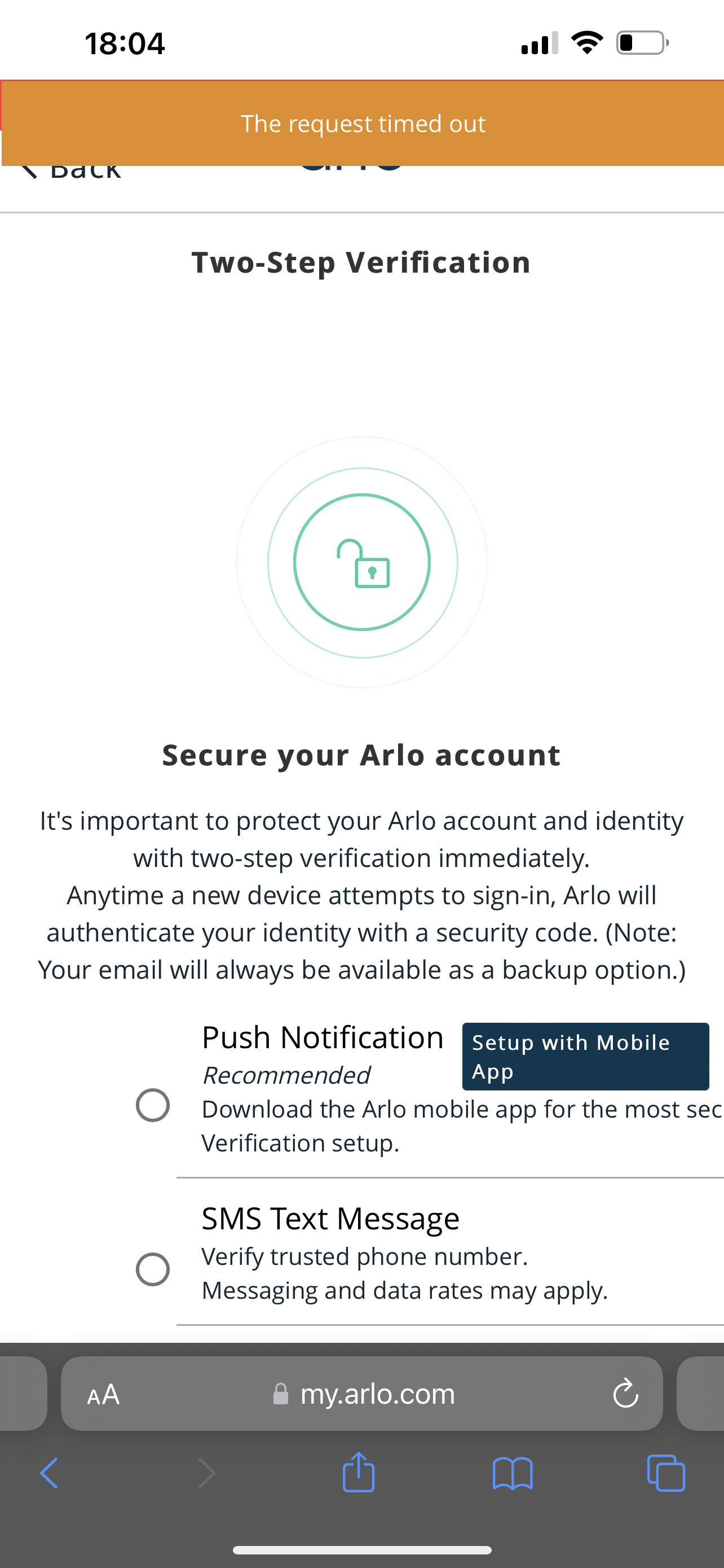 Set up a hot sale new arlo account