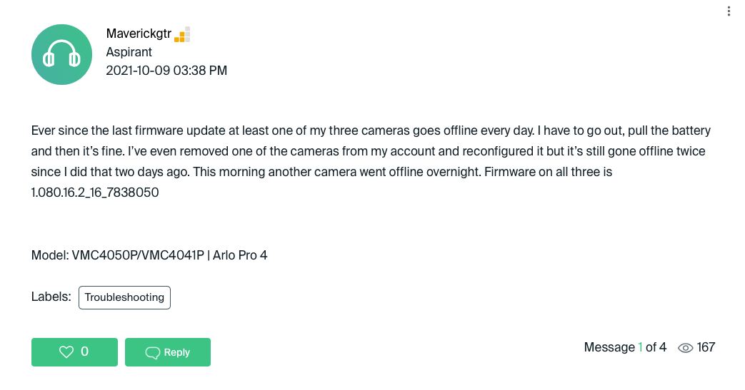 Arlo cameras 2024 go offline