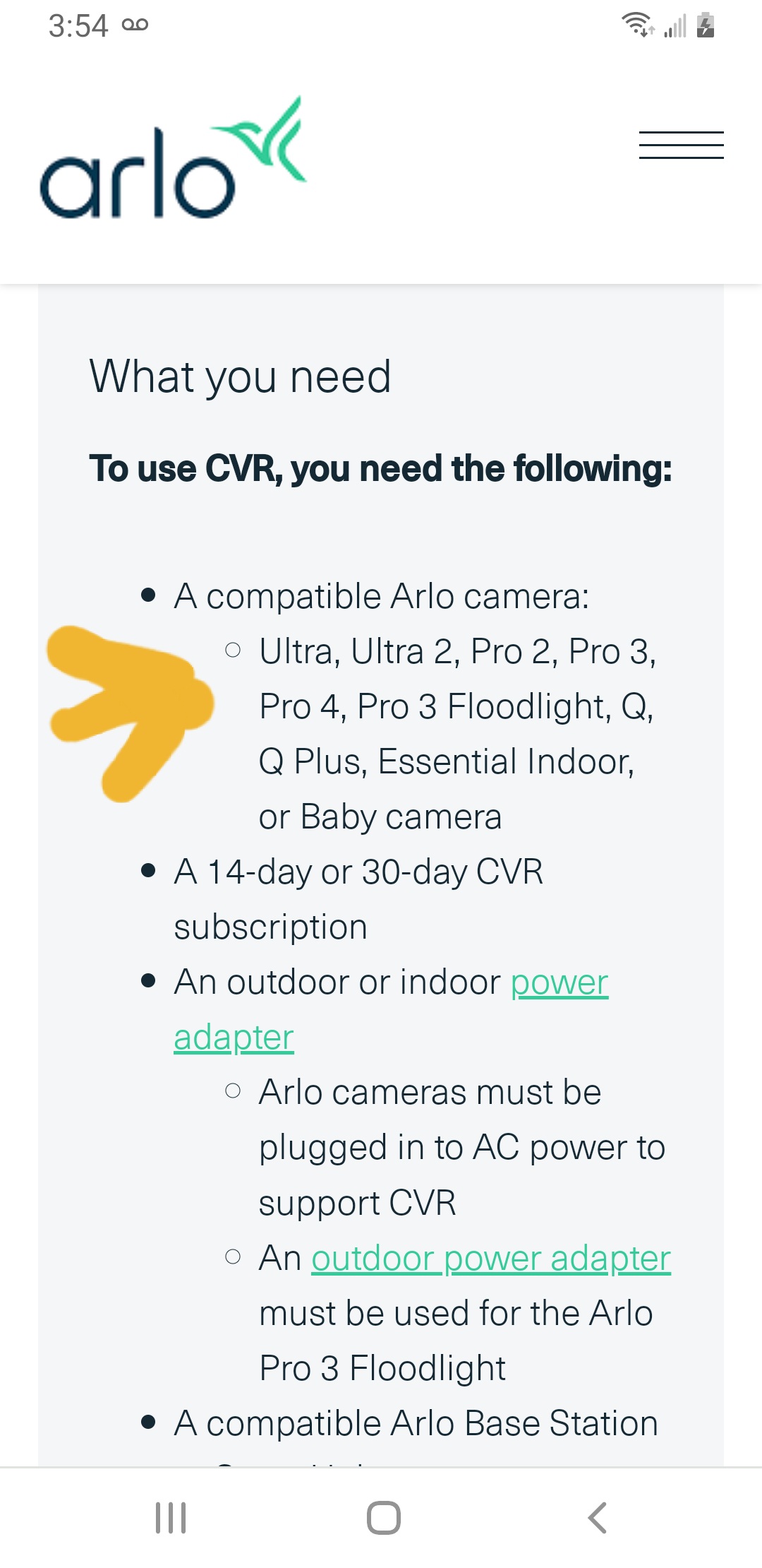 Arlo cvr plan store price