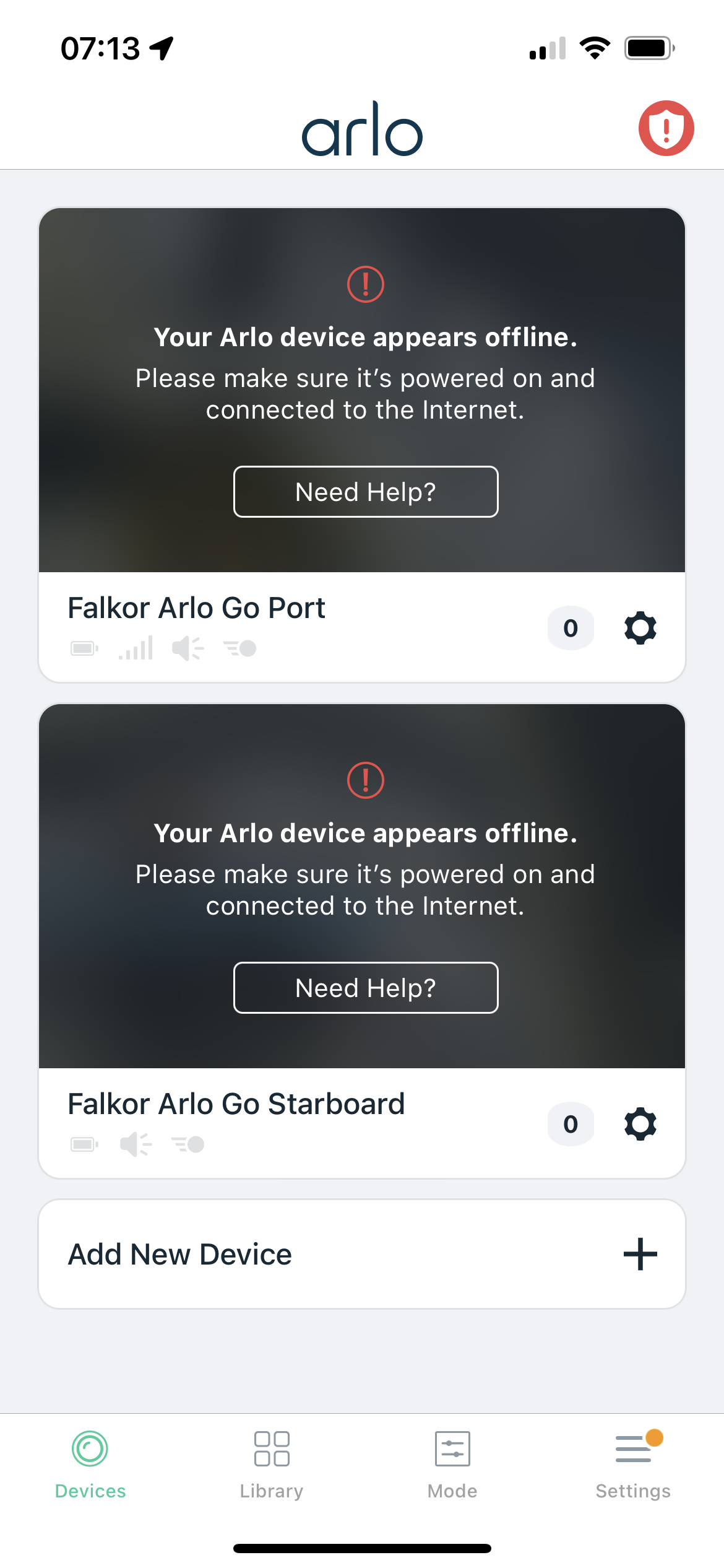 My arlo is store offline