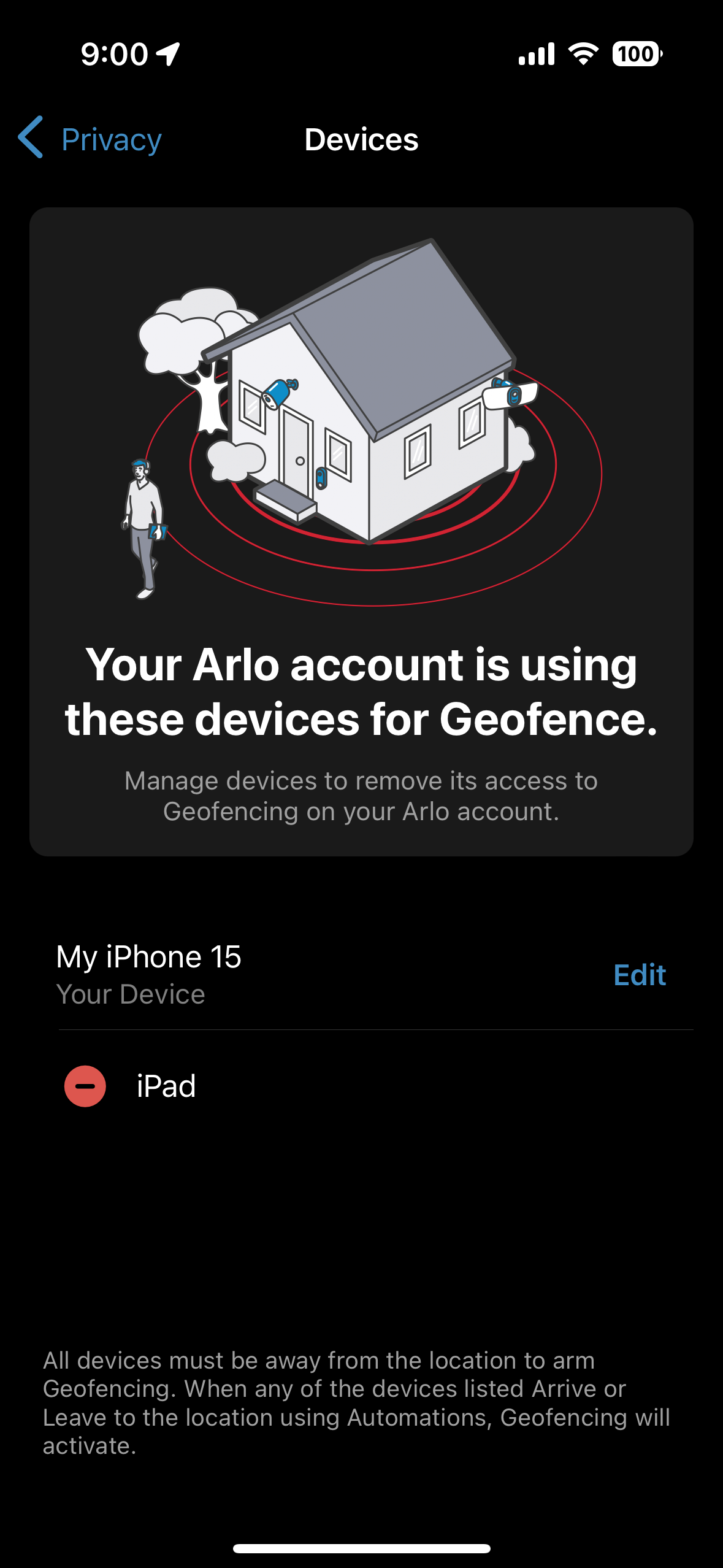 Arlo pro store geofencing 2 phones