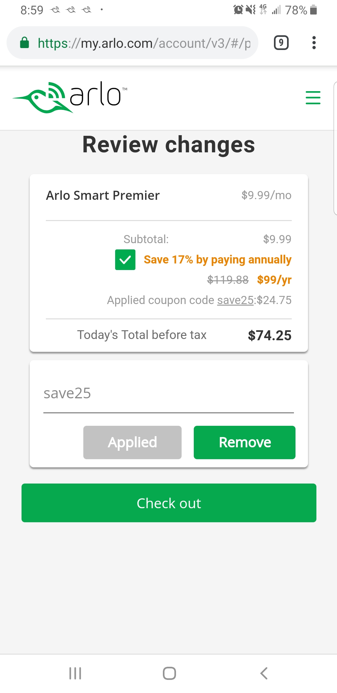 Arlo premier orders subscription promo code 2019