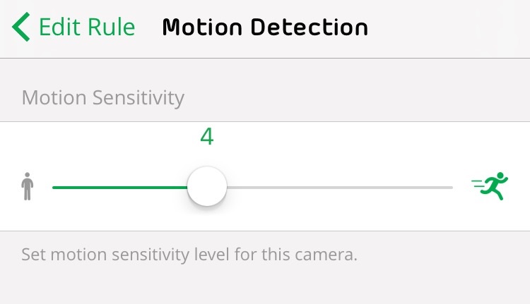 Motion Detection Sensitivity Slider Bar 