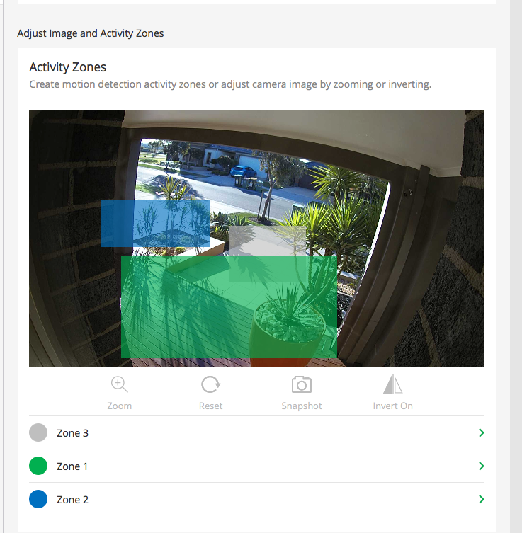 Arlo pro activity store zones