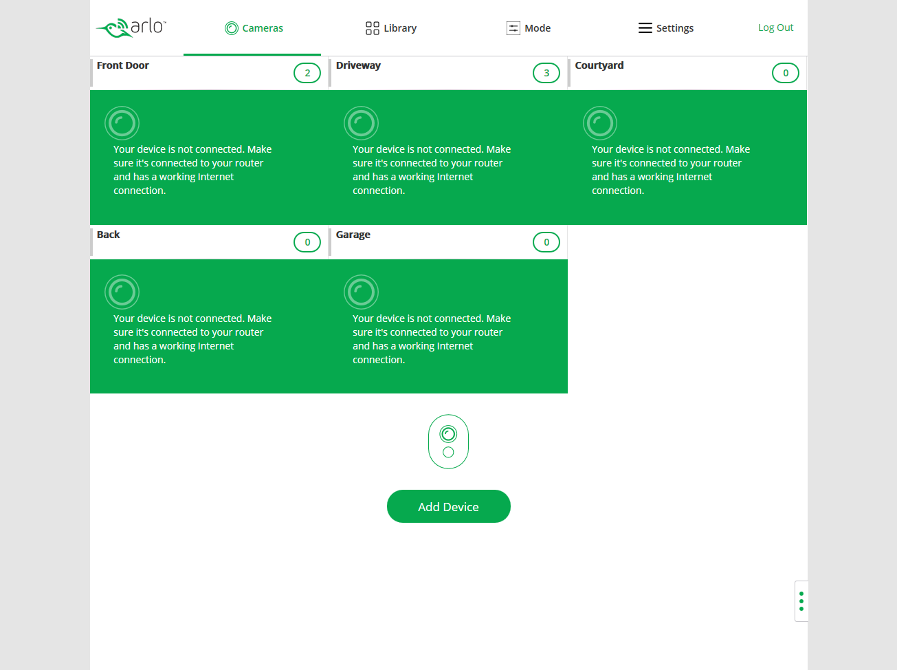 my arlo camera is offline